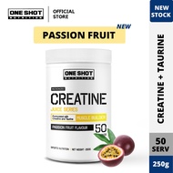 Creatine Monohydrate Powder + Taurine (250g) 50 servings - One Shot Nutrition