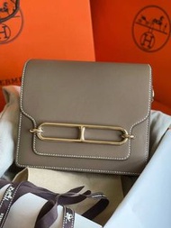 Hermes Mini Roulis Etoupe大象灰 Swift皮淡金釦 Z刻