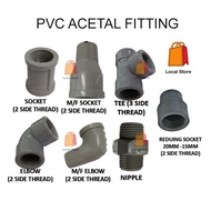 [ 1 UNIT ] PVC ACETAL FITTING / MALE FEMALE SOCKET/ M/F ELBOW/ ACETAL TEE / ACETAL ELBOW 1/2'' (15mm