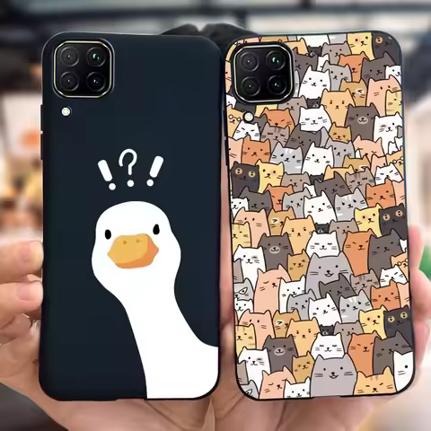For Huawei P40 Lite Case JNY-L01A JNY-L21B Phone Cover Lovely Duck Cats Soft Silicone Fundas For Hua