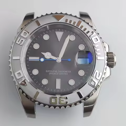 40mm NH35 Case Dial Hands Rose Gold PVD Stainless Steel Sapphire Glass Watch Part Accessory for Yach