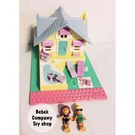 絕版玩具 1990s bluebird Polly pocket 口袋芭莉 房子 附人偶 娃娃 口袋芭比 齊全