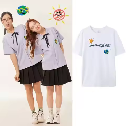 23.5 Thai Drama 23point5 MilkLove Same T-Shirt Short Sleeved Men and Women Summer Pure Cotton Top Le