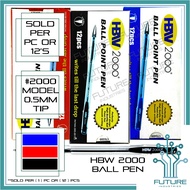 HBW 2000 HBW Ballpen 2000 Pen Tip Fine Point 0.5mm Point Tip Ballpen Ball pen Black Blue Red EACH SO