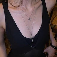 Cross Necklace (1 set of 2 pieces) Super hot personality y2k style y2k accessories