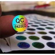 Waterproof QC PASSED Diameter 10mm Hologram PET paper label product certification stickers - 192 PCS