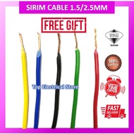 SIRIM CABLE 1.5MM/2.5MM KABEL 1.5MM/2.5MM  WIRE INSULATED 100% PURE COPPER CABLE LOOSE CUT ORIGINAL 