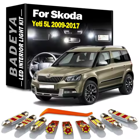 BADEYA 16Pcs Canbus Car LED Interior Light Kit For Skoda Yeti 5L 2009 2010 2011 2012 2013 2014 2015 