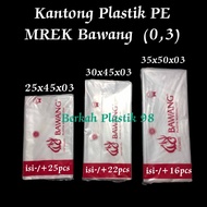 kantong Plastik PE uk 35x50 30x45 25x45 Plastik PE Bening