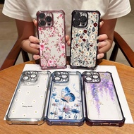 Vintage Small Floral Flowers Casing For IPhone 17 Pro 17 Air 16 Pro Max 16 I17 I16 Cover Soft Platin