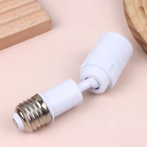 3*12.3cm Universal E27 To E27 LED Light Bulb Socket Extender Adapter 360° Rotatable Light Fixture Ad