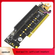 Dual NVMe PCIe Adapter, PCIe 4.0 X16 to Dual NVMe & 1x More PCIe X16 (X8 Signal) Adapter for M.2 NVM