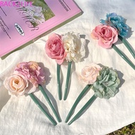 BACK2LIFE U Shape Hair Stick, Simulated Flowers Hair Sticks for Buns Hanfu Hairpin, Retro Hanfu Headwear Chinese Style Rose Flower Hair Clip Hanfu Accessories