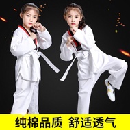baju taekwondo budak taekwondo uniform baju taekwondo Pakaian Taekwondo Kanak-kanak Dewasa Kapas Lengan Panjang Lelaki dan Wanita Lengan Pendek Pakaian Taekwondo Pakaian Latihan Pemula