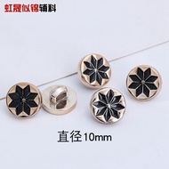 11mm black leaf pattern buttons (5 pcs)