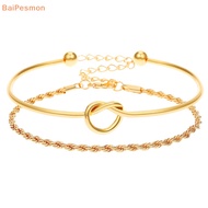 [BaiPesmon] 1 SET Stainless Steel Bracelets Elegant Trendy Round Circular Open Knot Cuff Bangle For Women Jewelry
