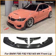 For BMW F80 F82 F83 M3 M4 Real Carbon Fiber Car Front Lip Bumper Splitter Lip Spoiler Bodykit Protec
