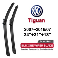 (Front+Rear 3pcs)silicone car wiper for VW Volkswagen Tiguan 2007-2016 2015 2014 2013 2012 Windshiel