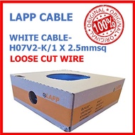 LAPP Cable | H07V2-K | LAPP 4150505 | Loose Cut Wire | 1 x 2.5mm²| White