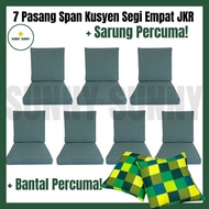 7 Pasang (14 Biji) Span Kusyen Segi Empat saiz JKR + Sarung Percuma + Bantal Percuma 2x FREE GIFT