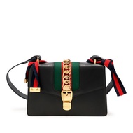 Gucci Black Small Sylvie Shoulder Bag Gold Hardware