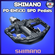 SHIMANO PD-EH500 SPD Pedals - Dual Purpose (One Side Flat / One Side Clip) - Light Action Binding - 