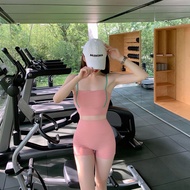 Women Breathable Two-Piece Suit Tight-Fitting Color Matching Summer Running New Style Vest Fitness W