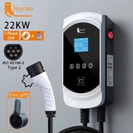 feyree EV Charger Type2 32A 7.6KW 11KW 22KW Electric Car Charging Station EV Charging Wallbox Appoin