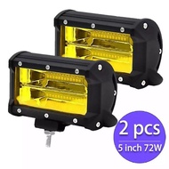 2PCS Waterproof 5inch 72W LED Work Light for Driving Fog Lamp Offroad Truck SUV ไฟตัดหมอก