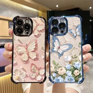 Case For OPPO Reno 15 Pro 15F 14 13 12 Plus 5G 14F 13F 12F A6 PRO A5PRO F29 Plating Flower Butterfly
