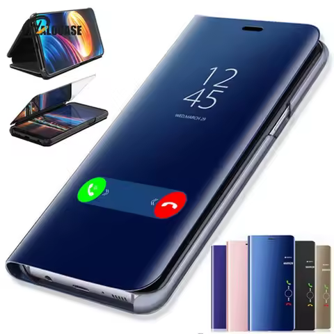 Smart Mirror Flip Case For Samsung Galaxy S8 9 10 S20 Plus M30 A70 A40 A50 A30 A20E A10E A60 A80 A90
