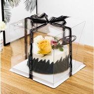 6 inch 8 inch 2 in 1 Transparent birthday cake box packaging cake box 二合一6寸8寸生日蛋糕包装盒蛋糕盒子