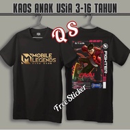 # Baju Anak Hero Mobile Legend FIGHTER Terbaru Free Stiker| Kaos Distro Murah ML CHOU| T-shirt Laki-