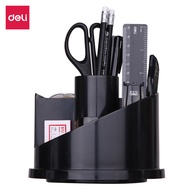 Deli Office Stationery Bundle Kit Set with Rotating Desk Organizer Storage Box Pen Pencil Sharpener 