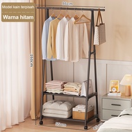 Triangle Stand Hanger Rak Buku Pakaian Serbaguna Dengan 4 Roda