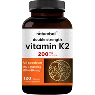 แคปซูลวิตามินดี3+เค2 NatureBell เพื่อสุขภาพกระดูกและข้อ | 5000 IU D3 + 100μg K2 (MK-7)