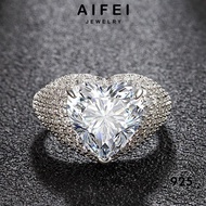 AIFEI JEWELRY Luxurious Korean For Ring 925 Adjustable Original Perak Cincin 純銀戒指 Sapphire Women Silver Perempuan Sterling Accessories R1020