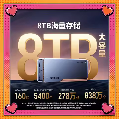 UGREEN D705 Thunderbolt 5 SSD Enclosure 80Gbps M.2 NVMe Intel JHL9480 Thunderbolt Chip Compatible wi