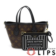 路易威登 Neverfull Inside Out BB M12099 Monogram/皮革女士手提包 黑色/ブラウン[二手]
