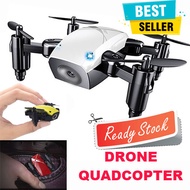 Quadcopter Pocket Drone Mini Foldable with Remote Control RC Lipat Small Kecil Mainan Anak Remaja De