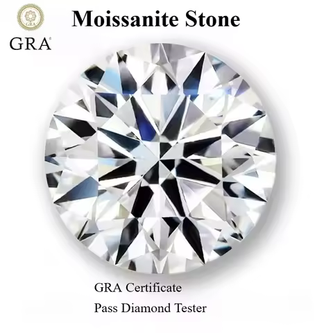 Moissanite Stone Round Cut 8 Hearts And Arrows D Color Vvs1 Wholesale Lab Grown Gemstones For Jewelr