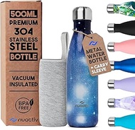 Stainless Steel Insulated Water Bottle, Vacuum Flask BPA Free, 12hrs Hot & 24hrs Cold Drinks, Therma