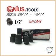 GENIUS IMPACT SOCKET ½" Dr. ( 6PT ) 8MM ~ 41MM
