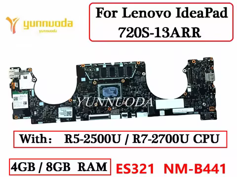 ES321 NM-B441 For Lenovo IdeaPad 720S-13ARR Laptop Motherboard With R5-2500U R7-2700U CPU 4GB 8GB RA
