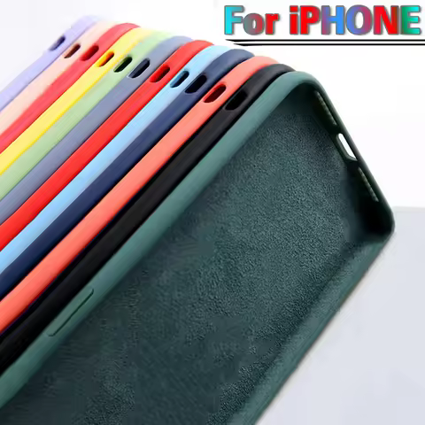 Luxury Liquid Silicone Case For iPhone 15 14 13 12 11 Pro Max Soft Case For iPhone 13 Mini X XR XS M