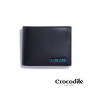 Crocodile 鱷魚皮件/皮夾/男生短夾/雙鈔/Oxford牛津系列/0103-11104-黑藍兩色/ 黑色