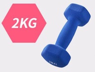 MITCH - 一對彩色鑄鐵六角啞鈴 2KG (藍色)