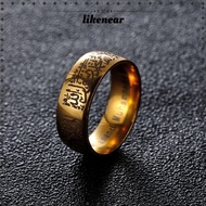 LIKENEAR Quran Messager Ring God Mohamed Bague  Vintage  Halal Words