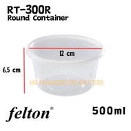 (500ml)Microwavable Round Container RT300R ( C16 ) (50set±) Disposable Plastic Food Container / Felt