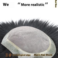 3# Net 100% Human Hair No knots Natural Looking Straight Wig Remy Human Natural Hair Men Toupee Invi